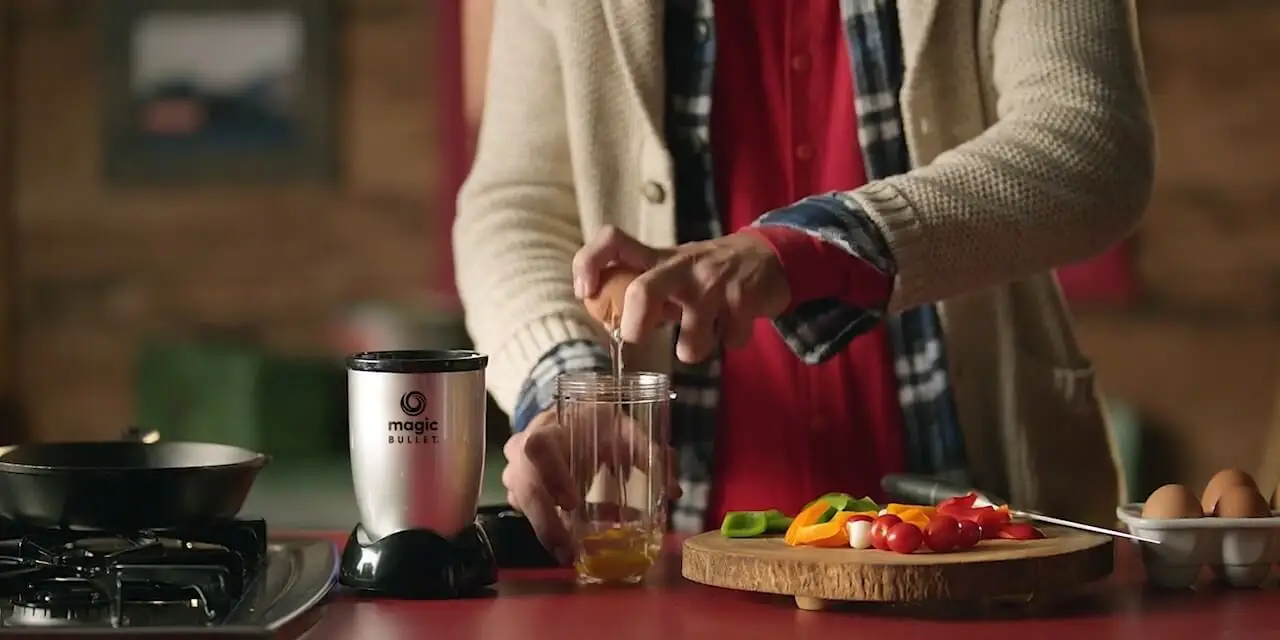 Magic Bullet blender in use